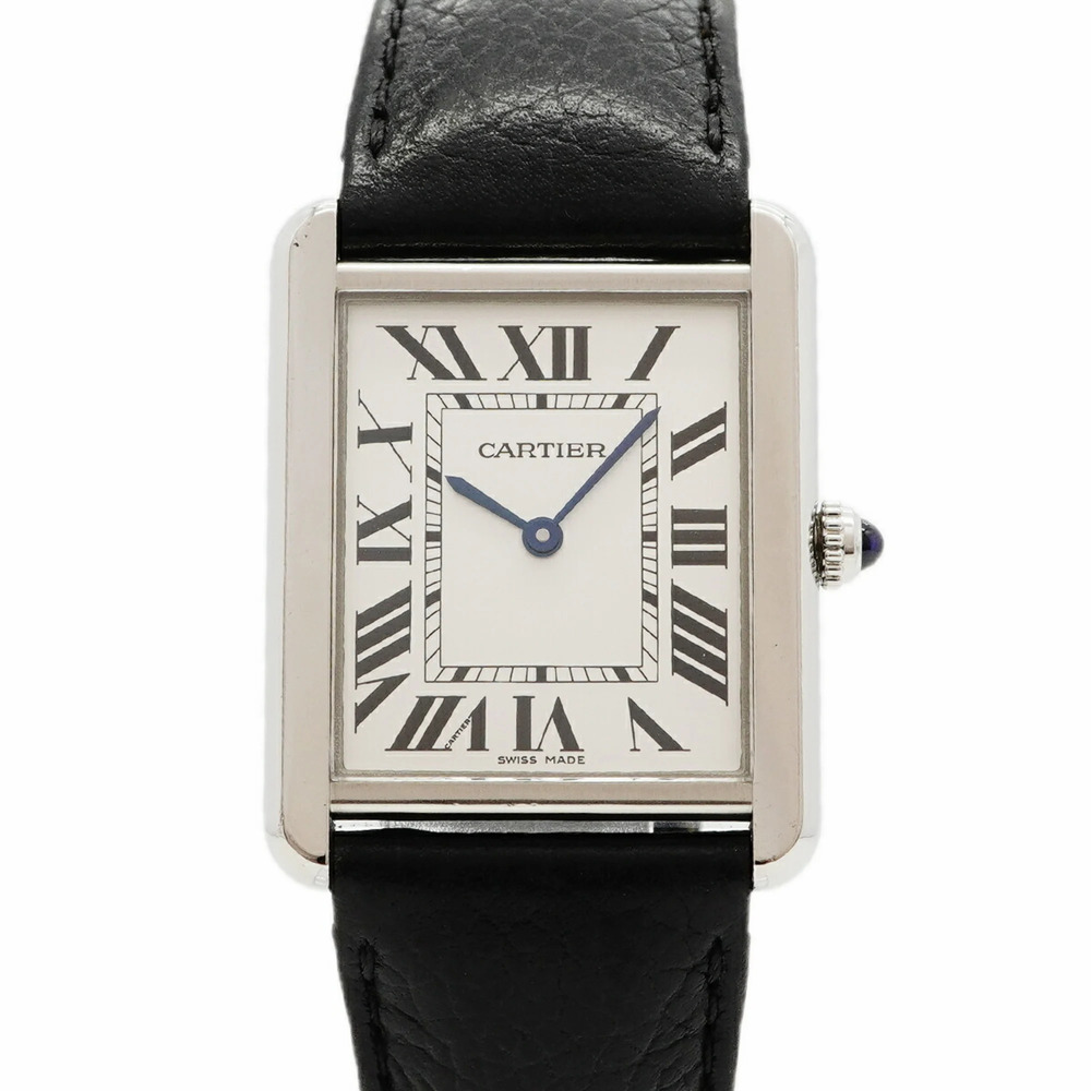 Cartier Tank Solo LM WSTA0028 Silver Dial Men's Watch